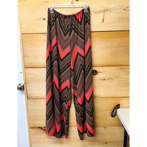 Zac & Rachel Women's Chevron Print Dress Pants Size L Multicolor Poly/Spandex